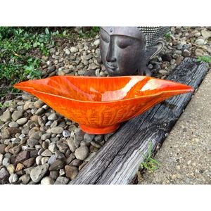 Vintage MCM Cal Style 287 Bright Burnt Orange Pottery Hawaiian Style